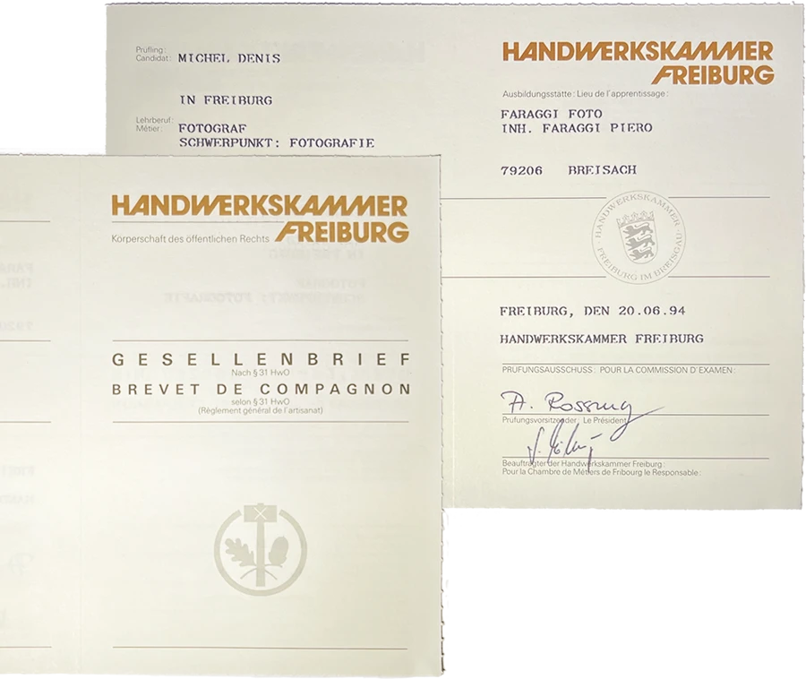 Gesellenbrief von Denis Michel